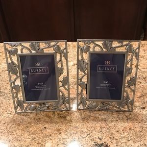 2 Burnes Pewter Picture Frames 3.5 x 5